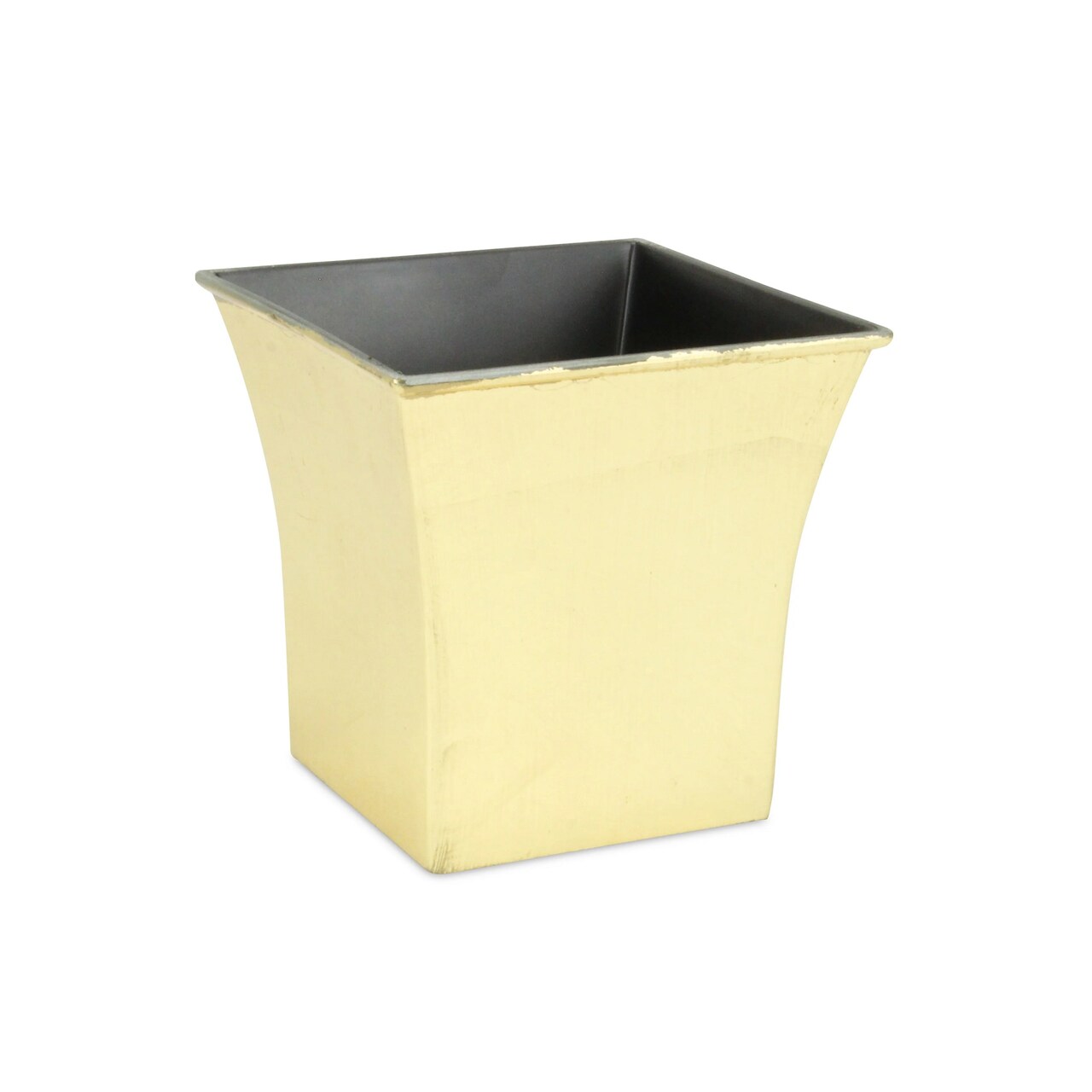 Contemporary Home Living 7.25" Gold and Black Tapered Square Planter